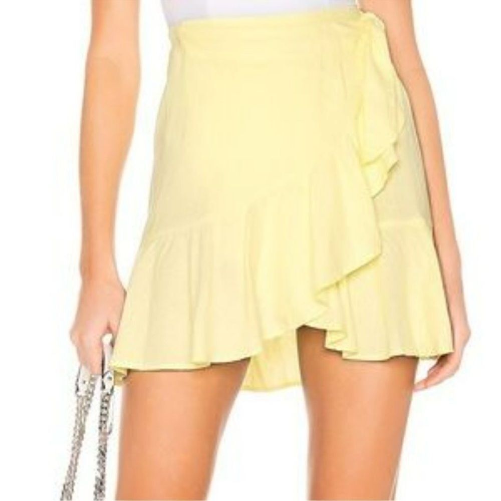 Free People Ruffle MyFeathers Mini Skirt Wrap Ruffle